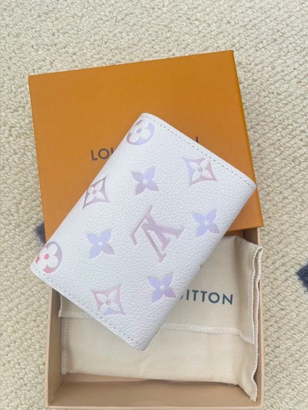 Louis Vuitton Pastel Monogram Envelope Wallet in Lavender and Blush